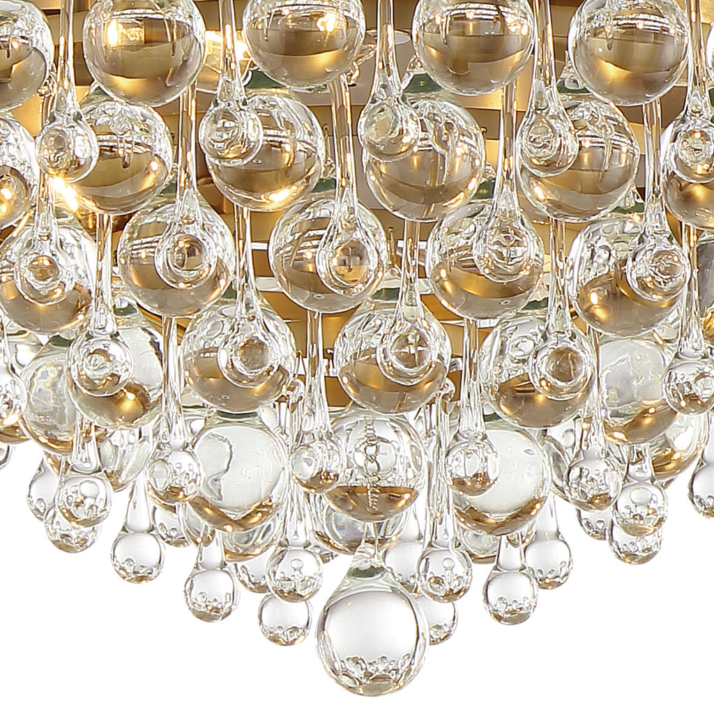 Crystorama Crystorama Calypso 6 Light Crystal Teardrop Vibrant Gold Flush Mount