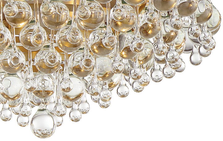 Crystorama Crystorama Calypso 6 Light Crystal Teardrop Vibrant Gold Flush Mount