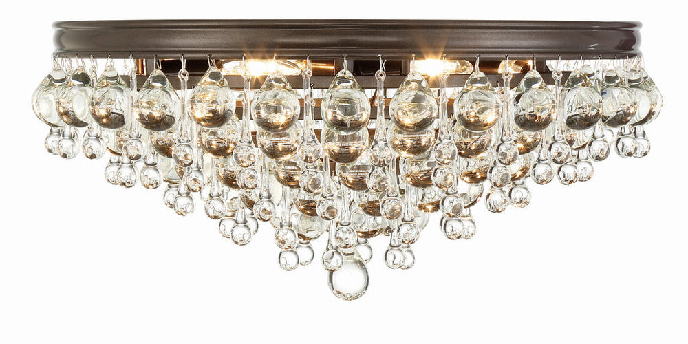 Crystorama Crystorama Calypso 6 Light Crystal Teardrop Vibrant Bronze Flush Mount