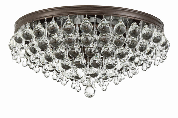 Crystorama Crystorama Calypso 6 Light Crystal Teardrop Vibrant Bronze Flush Mount