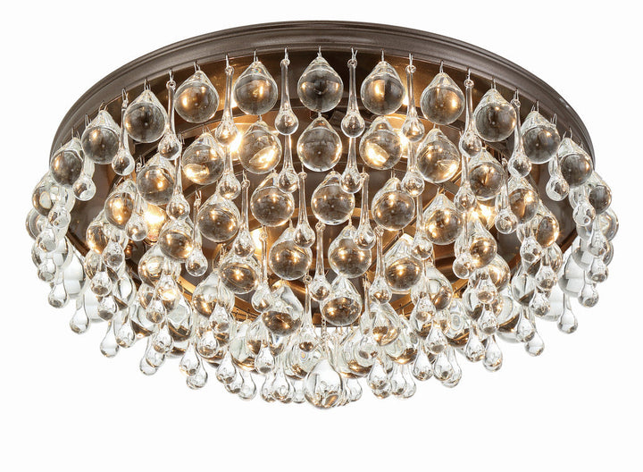 Crystorama Crystorama Calypso 6 Light Crystal Teardrop Vibrant Bronze Flush Mount