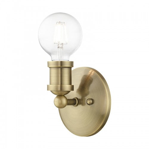 1 Light Antique Brass ADA Single Vanity Sconce Livex