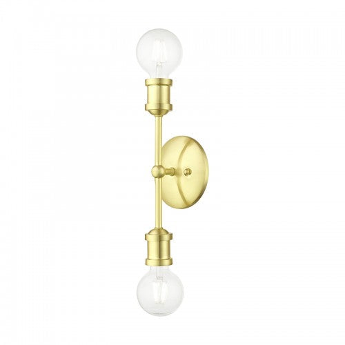 2 Light Satin Brass ADA Vanity Sconce Livex