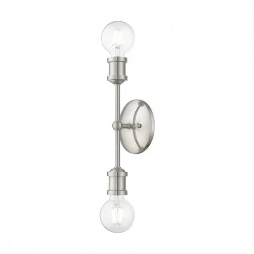 2 Light Brushed Nickel ADA Vanity Sconce Livex