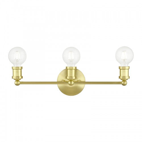 3 Light Satin Brass ADA Vanity Sconce Livex