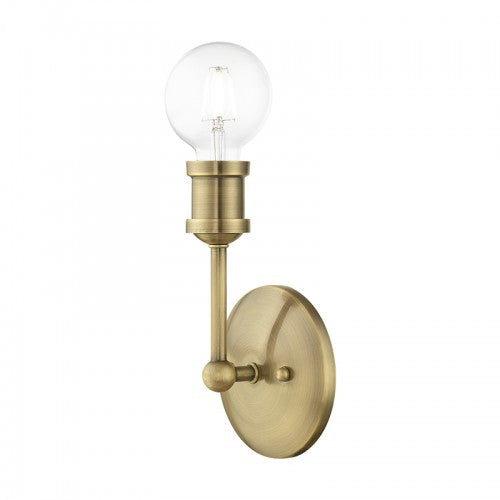 1 Light Antique Brass ADA Vanity Sconce Livex