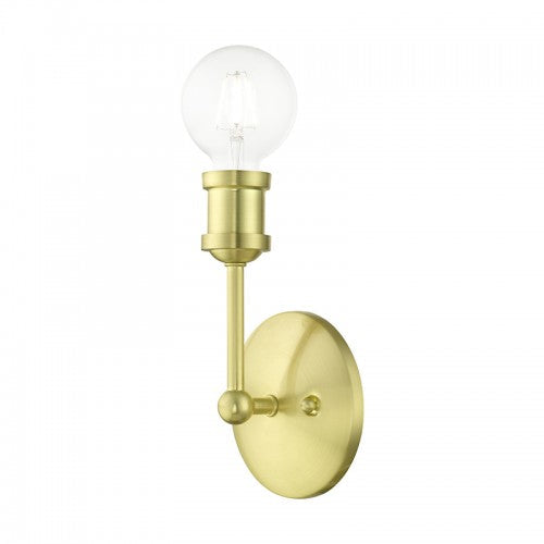 1 Light Satin Brass ADA Vanity Sconce Livex