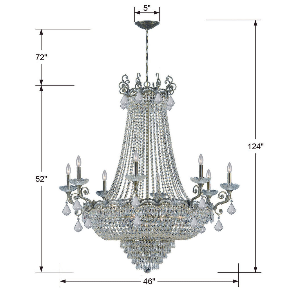 Majestic 20 Light Spectra Crystal Historic Brass Chandelier Crystorama