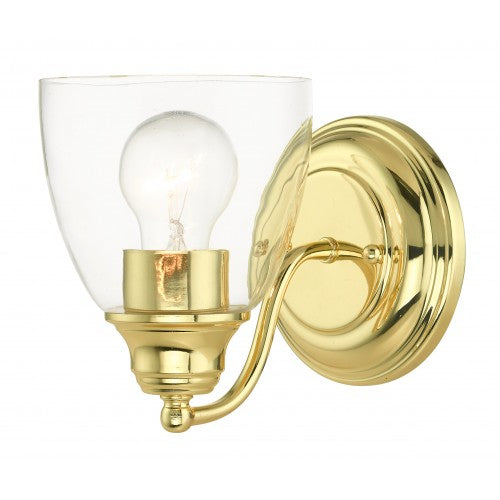 1 Light Polished Brass Vanity Sconce Livex