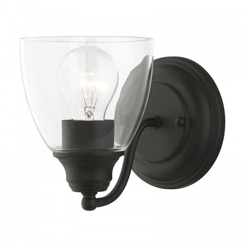 1 Light Black Vanity Sconce Livex