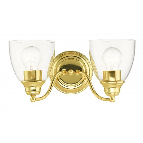 2 Light Polished Brass Vanity Sconce Livex