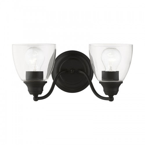 2 Light Black Vanity Sconce Livex