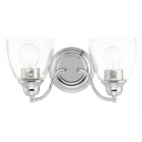 2 Light Polished Chrome Vanity Sconce Livex