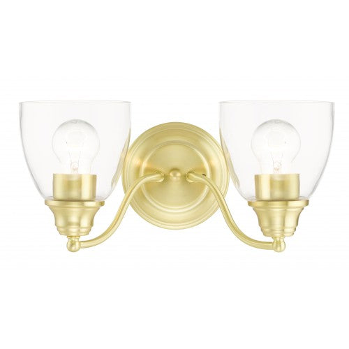 2 Light Satin Brass Vanity Sconce Livex