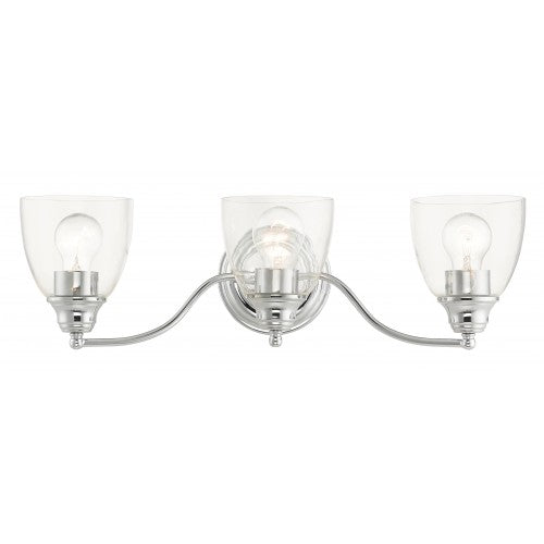 3 Light Polished Chrome Vanity Sconce Livex