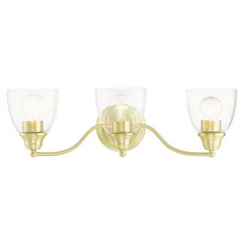 3 Light Satin Brass Vanity Sconce Livex