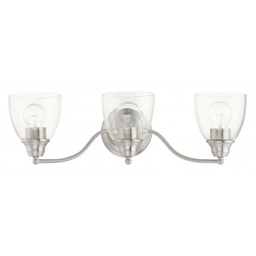 3 Light Brushed Nickel Vanity Sconce Livex