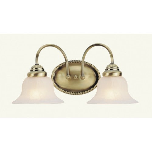 2 Light Antique Brass Bath Light Livex