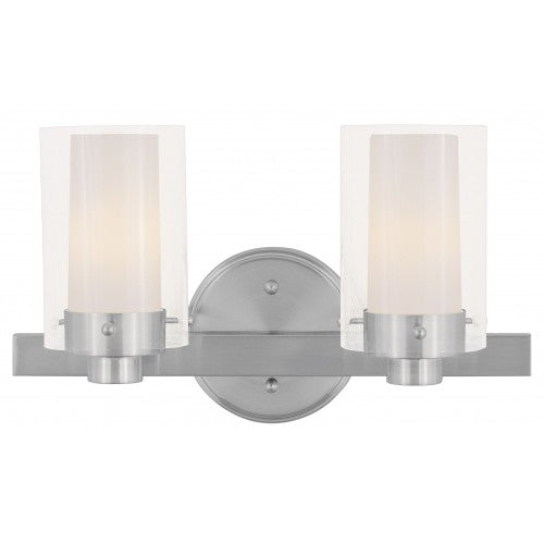 2 Light Brushed Nickel Bath Light Livex