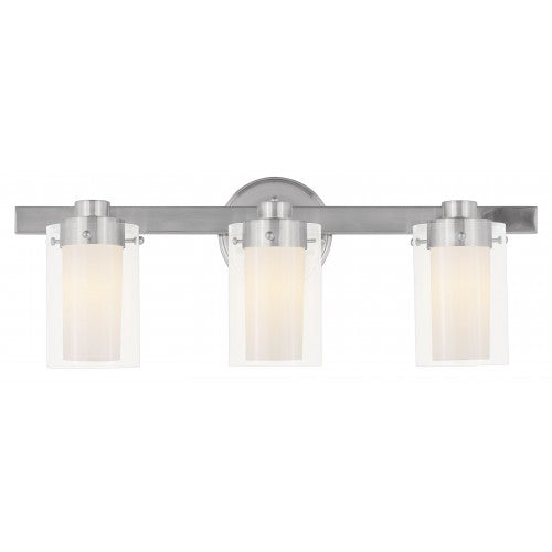 3 Light Brushed Nickel Bath Light Livex