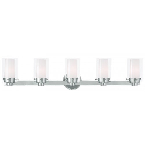 5 Light Polished Chrome Bath Light Livex