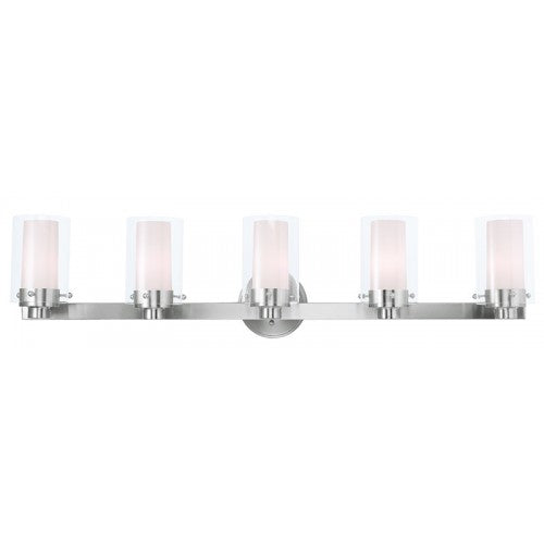 5 Light Brushed Nickel Bath Light Livex