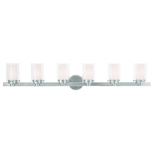 6 Light Polished Chrome Bath Light Livex