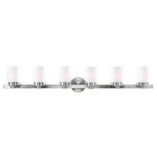 6 Light Brushed Nickel Bath Light Livex