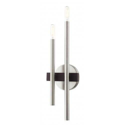 2 Light Brushed Nickel Wall Sconce Livex