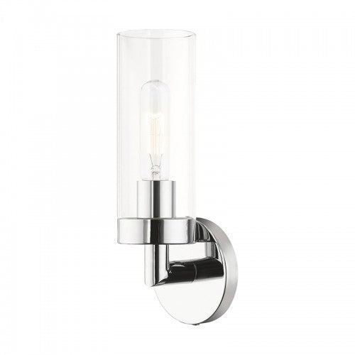 1 Light Polished Chrome ADA Single Sconce Livex