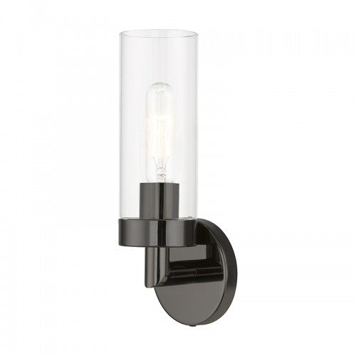 1 Light Black Chrome ADA Single Sconce Livex