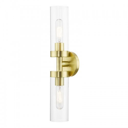 2 Light Satin Brass ADA Vanity Sconce Livex