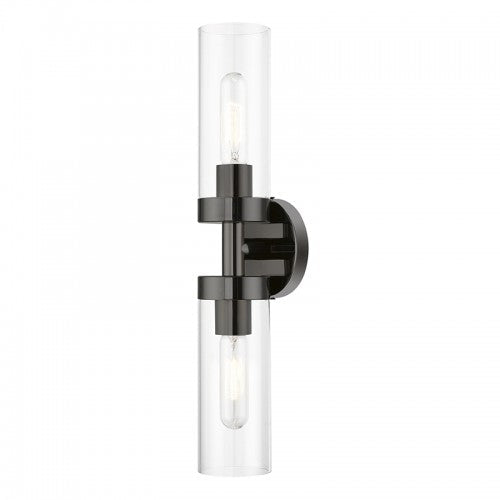 2 Light Black Chrome ADA Vanity Sconce Livex