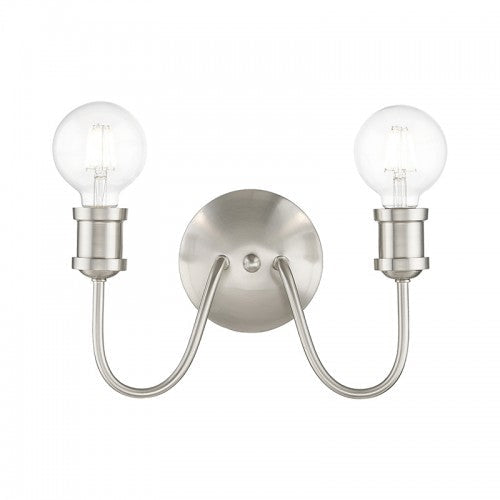 2 Light Brushed Nickel Vanity Sconce Livex