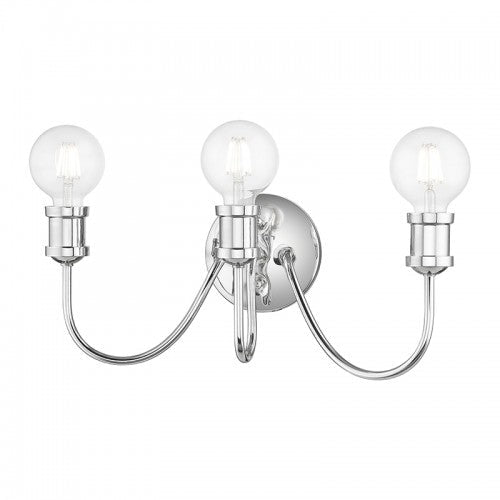 3 Light Polished Chrome Vanity Sconce Livex