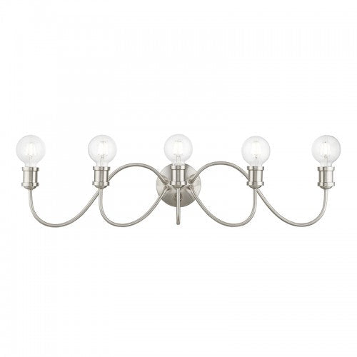 5 Light Brushed Nickel Large Vanity Sconce Livex