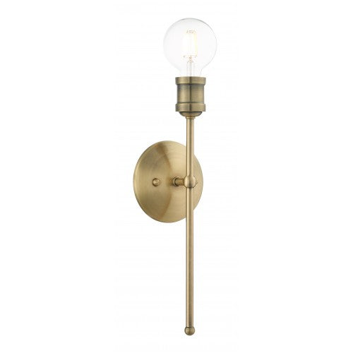 1 Light Antique Brass Wall Sconce Livex