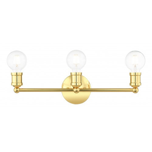 3 Light Polished Brass Bath Vanity Livex