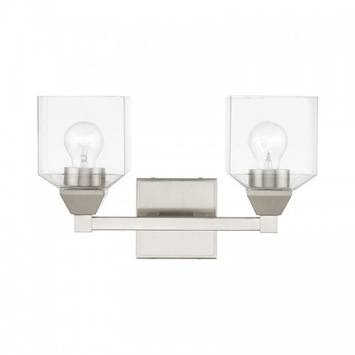 2 Light Brushed Nickel Vanity Sconce Livex