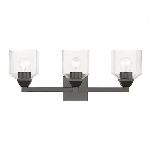 3 Light Black Chrome Vanity Sconce Livex