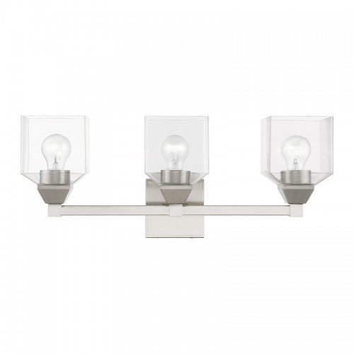 3 Light Brushed Nickel Vanity Sconce Livex