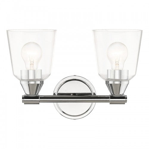 2 Light Polished Chrome Vanity Sconce Livex