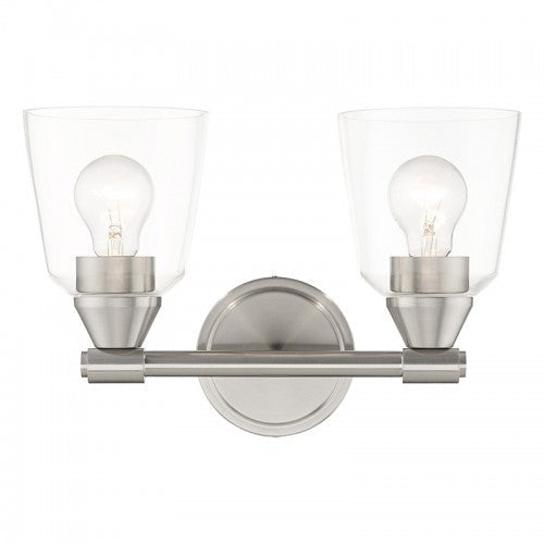 2 Light Brushed Nickel Vanity Sconce Livex