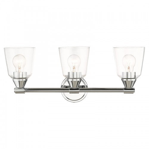 3 Light Polished Chrome Vanity Sconce Livex