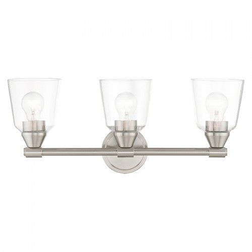 3 Light Brushed Nickel Vanity Sconce Livex