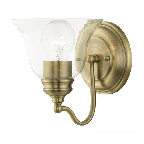 1 Light Antique Brass Vanity Sconce Livex