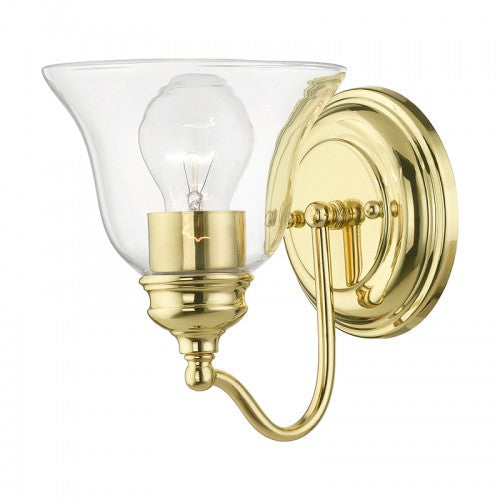 1 Light Polished Brass Vanity Sconce Livex