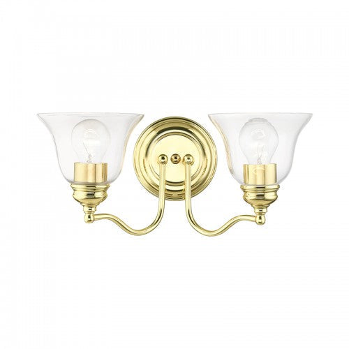 2 Light Polished Brass Vanity Sconce Livex