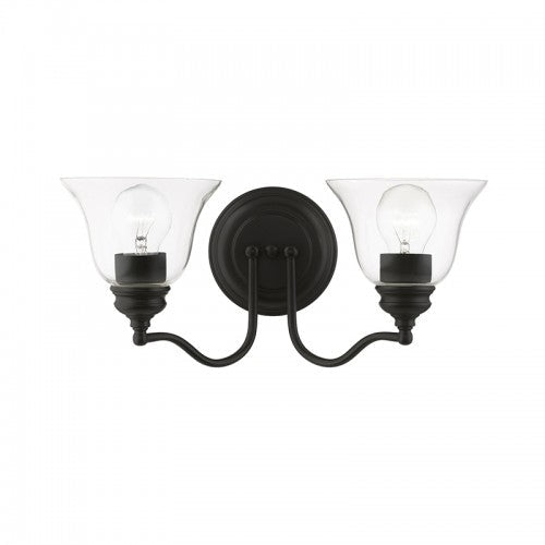 2 Light Black Vanity Sconce Livex