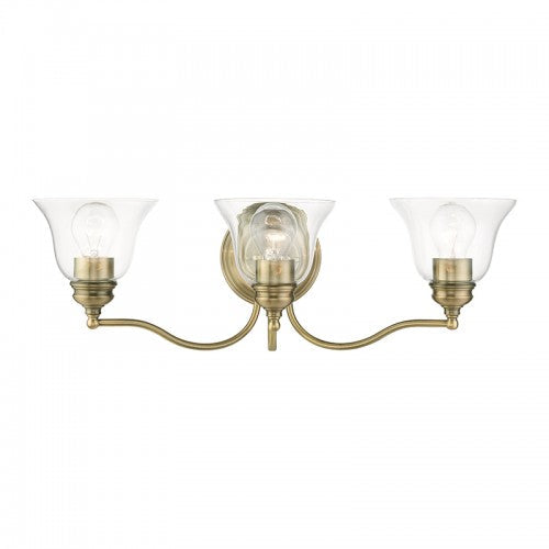 3 Light Antique Brass Vanity Sconce Livex